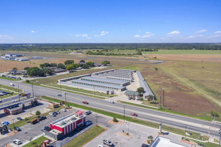 aerial photo of self storage facility