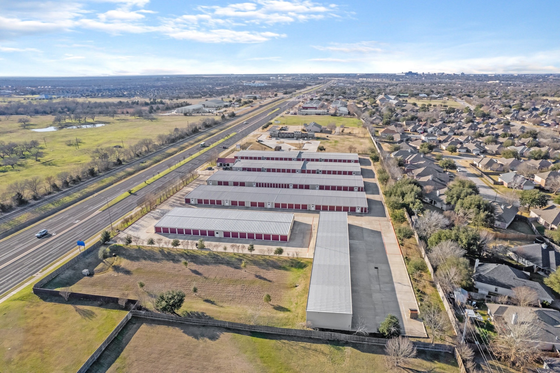 arial view of self-storage business